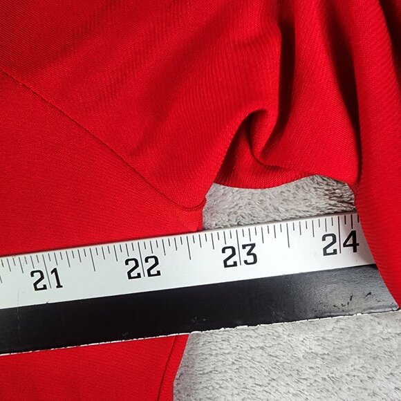 Women's Red Antthony Blouse Top Shirt Studded Short Sleeve Rround Neck Size XL - Picture 10 of 12